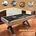 7 FT Rustic Grey Pool Table with Accessories