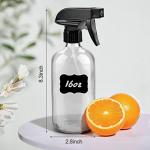 16oz Glass Spray Bottles with Labels - 3 Pack