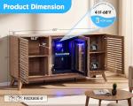 LUXOAK 60" Coffee Bar Cabinet with Mini Fridge