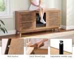LUXOAK 60" Coffee Bar Cabinet with Mini Fridge