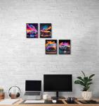 Colorful Supercar Canvas Wall Art Set of 4