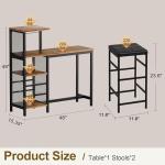VECELO 3-Piece Bar Table and Chair Set