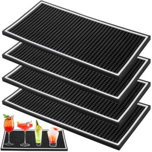 Jucoan 4 Pack Non-Slip Bar Mats, 12" x 6