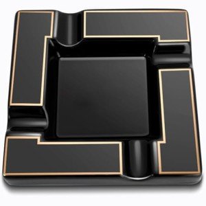 Large Black Ceramic Cigar Ashtray for Men