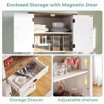 LUXOAK 69" Farmhouse Bar Cabinet with Fridge
