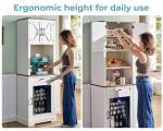 LUXOAK 69" Farmhouse Bar Cabinet with Fridge