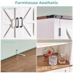LUXOAK 69" Farmhouse Bar Cabinet with Fridge