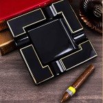Large Black Ceramic Cigar Ashtray for Men