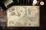 Middle Earth Silmarillion Map Fantasy Wall Art