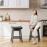 Set of 2 Black Counter Height Bar Stools