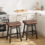 Set of 2 Black Counter Height Bar Stools