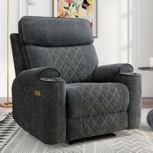 Soft Fabric Electric Recliner Chair with Cup Holders