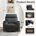 Soft Fabric Electric Recliner Chair with Cup Holders