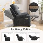 Soft Fabric Electric Recliner Chair with Cup Holders
