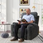 Soft Fabric Electric Recliner Chair with Cup Holders