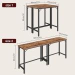 63-Inch Rustic Narrow Pub Table with Metal Frame