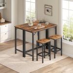 63-Inch Rustic Narrow Pub Table with Metal Frame