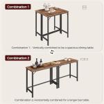 63-Inch Rustic Narrow Pub Table with Metal Frame