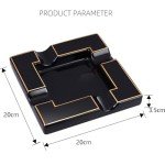 Large Black Ceramic Cigar Ashtray for Men