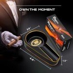 Roygra Black Ceramic Cigar Ashtray for Outdoor Use