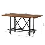 Industrial Pub Table with Metal Footrest - 63-Inch