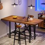 Industrial Pub Table with Metal Footrest - 63-Inch