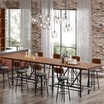 Industrial Pub Table with Metal Footrest - 63-Inch