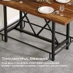 Industrial Pub Table with Metal Footrest - 63-Inch