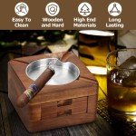 Wooden Cigar Ashtray with 4 Slot Holder