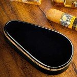 Roygra Black Ceramic Cigar Ashtray for Outdoor Use