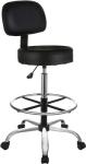Adjustable Black Drafting Bar Stool with Wheels