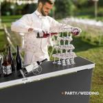 VINGLI 78" Mobile Bar Table with Two Shelves