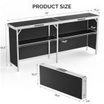 VINGLI 78" Mobile Bar Table with Two Shelves