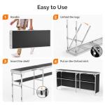 VINGLI 78" Mobile Bar Table with Two Shelves