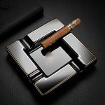 Large Black Ceramic Cigar Ashtray for Men