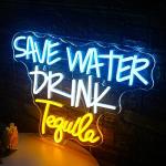Save Water, Drink Tequila Neon Wall Sign