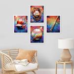 Vintage Baseball Canvas Art Prints – Set of 4
