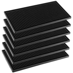 6-Pack Rubber Bar Mats for Countertop Protection