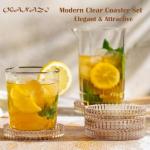 Amber Glass Coaster Set of 5 for Drinks