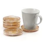 Amber Glass Coaster Set of 5 for Drinks