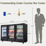 Commercial Bar Cooler with Glass Doors and LED