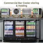 Commercial Bar Cooler with Glass Doors and LED