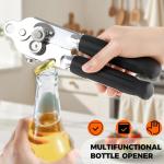 Magnetic Manual Can Opener with Soft Grip Handle