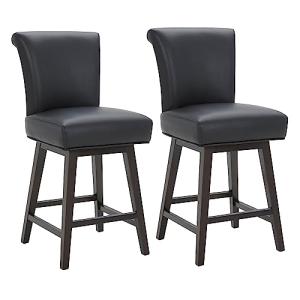 Set of 2 Black Swivel Bar Stools