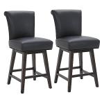 Set of 2 Black Swivel Bar Stools