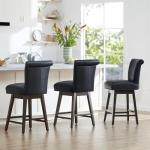 Set of 2 Black Swivel Bar Stools
