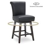Set of 2 Black Swivel Bar Stools