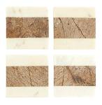 Square Marble Coasters with Jute String - Set of 4