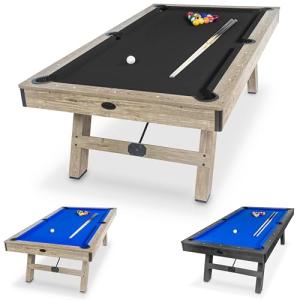 GoSports 8 ft Modern Pool Table with Accessories