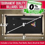 GoSports 8 ft Modern Pool Table with Accessories